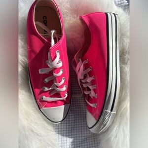 Pink and White Converse